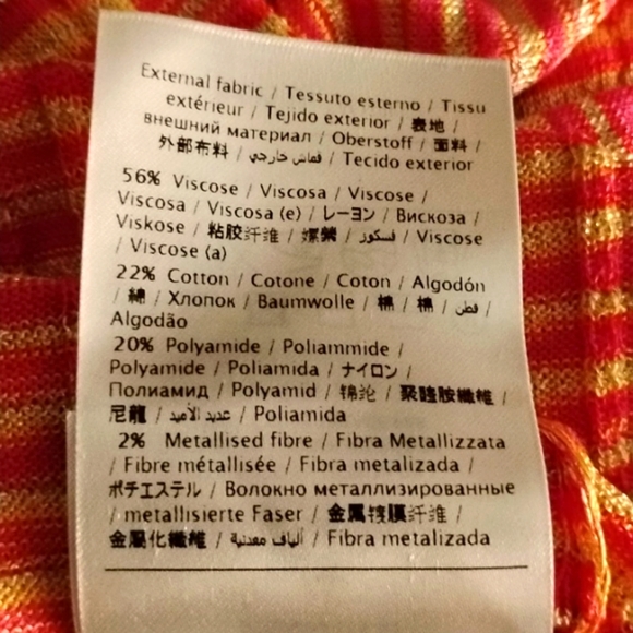 Missoni | Valentino S.P.A | Luxury High End Vibrant Pink And Gold Space Dye Top - Picture 10 of 14